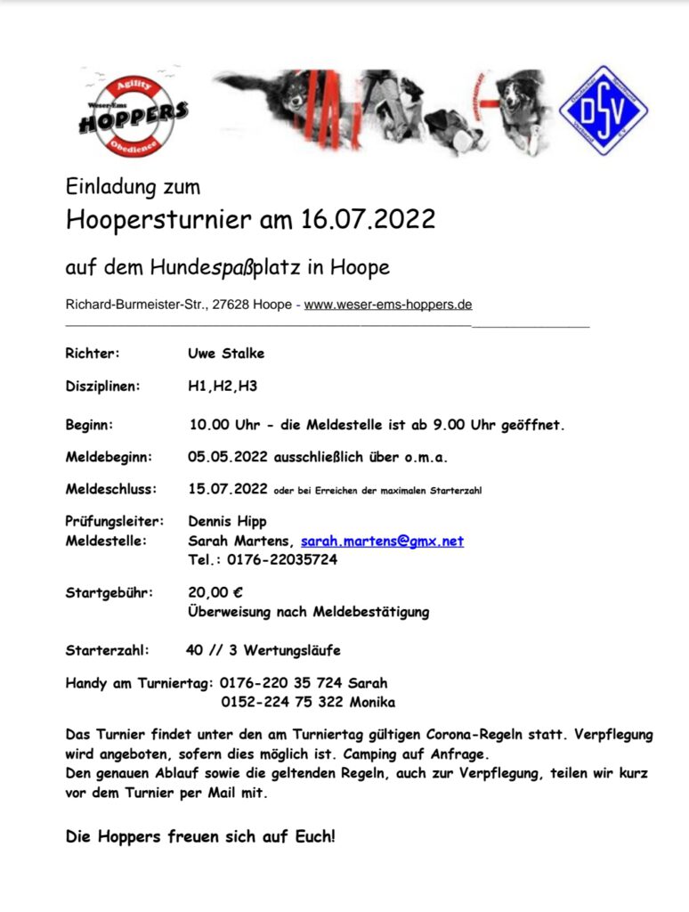 Einladung zum Hoopersturnier am 16.07.22